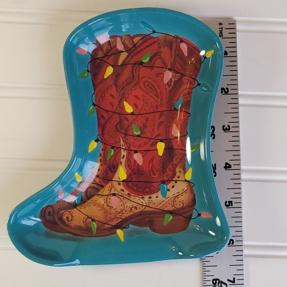 The Pioneer Woman Spoon Rest Christmas Cowboy Boot with Lights Melamine New - Picture 7 of 9